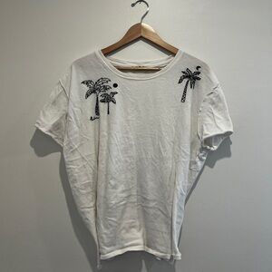 Free People NWOT We the Free Horsin Around Tee in Coconut Combo - L